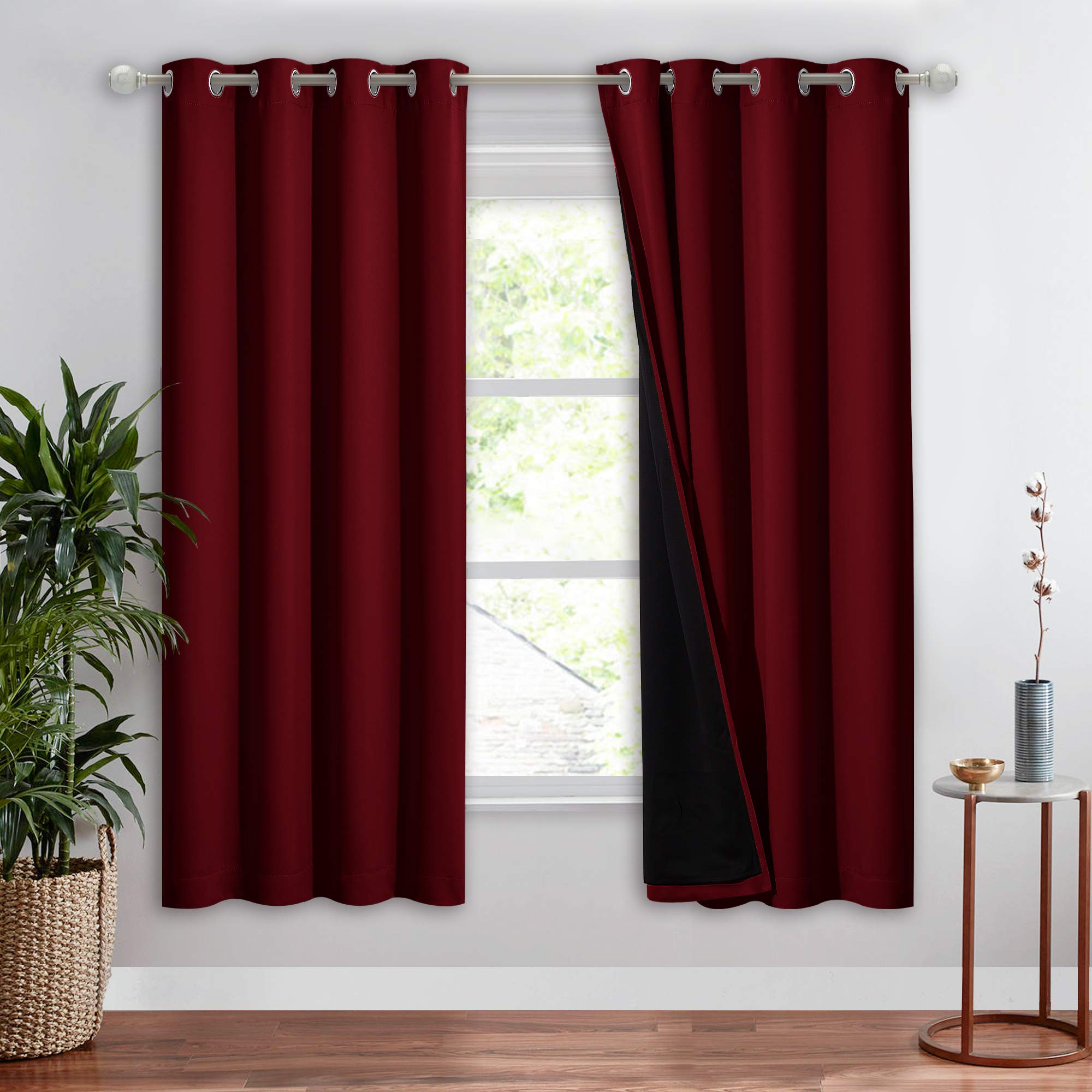NICETOWN Living Room Completely Shaded Drapery, Privacy Protection & Noise Reducing Ring Top Drape