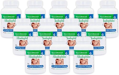 Morter HealthSystem Alkadophilus (12 unidades) El mejor proceso alcalino, sin refrigeración, probiótico y suplemento digestivo prebiótico, 1.5 mil
