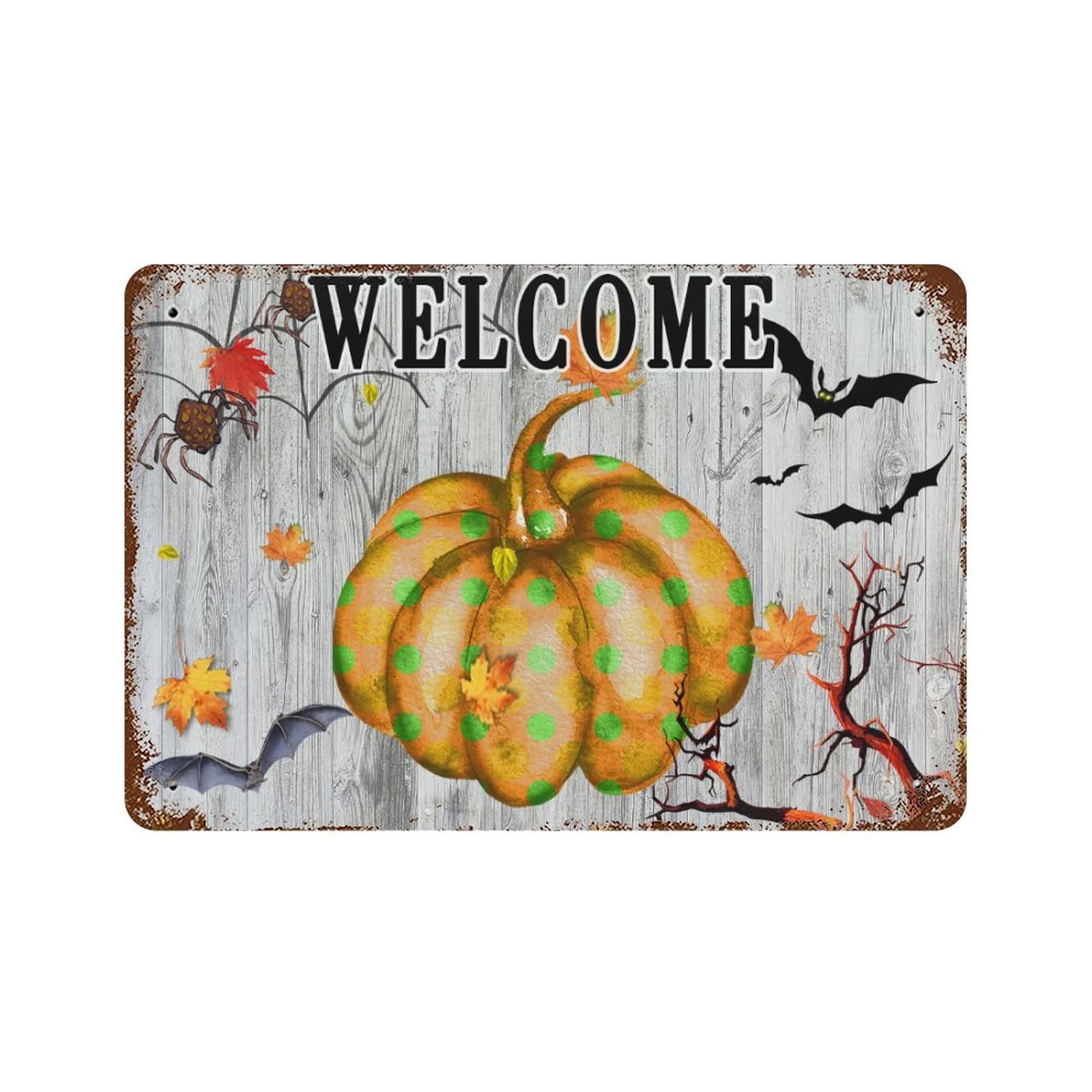 Plaque en métal Halloween Welcome Bats : cadeau idéal crémaillère hantée