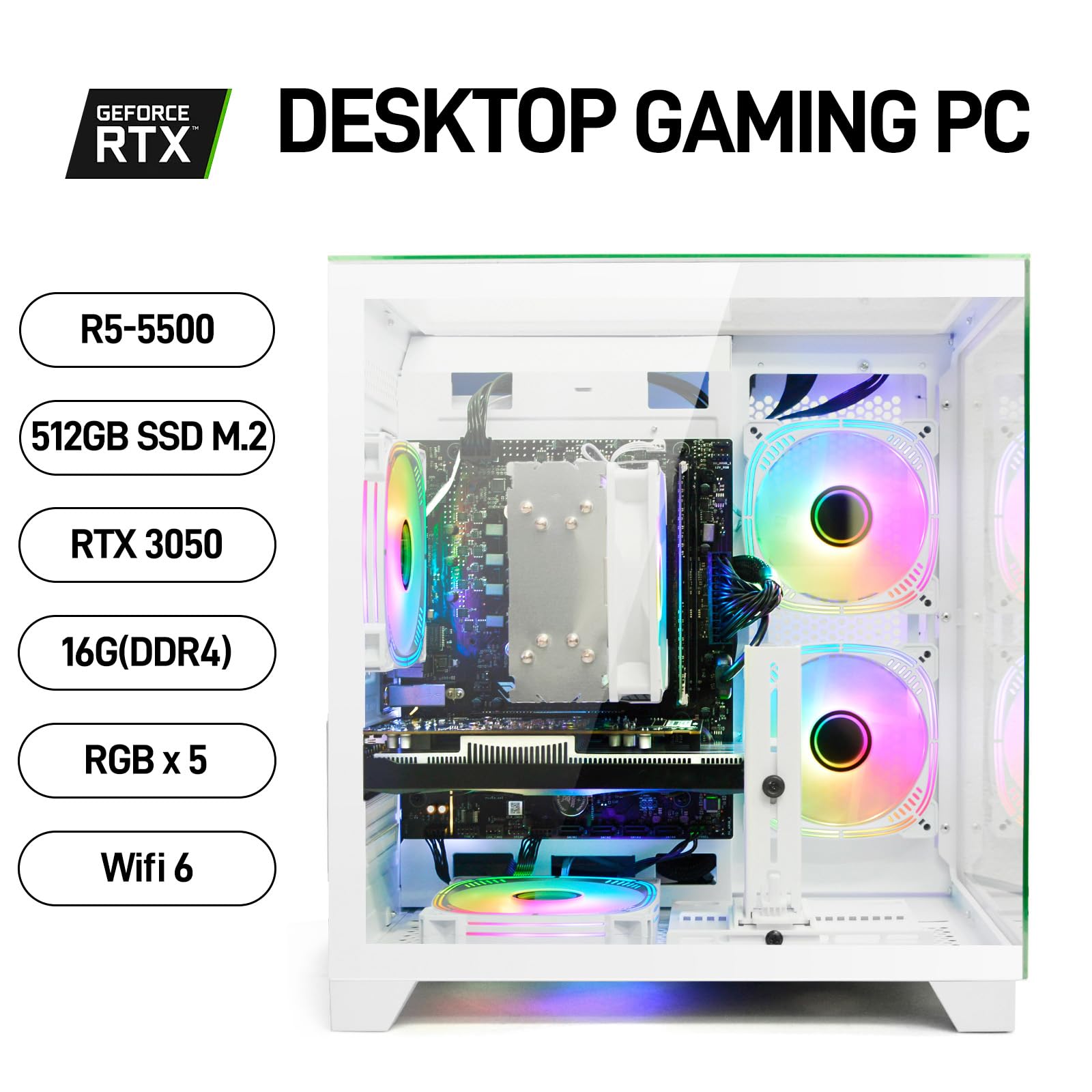 Amazon.com: LXZ Gaming PC Ryzen 5 5500, GeForce RTX 3050 8GB, 16GB