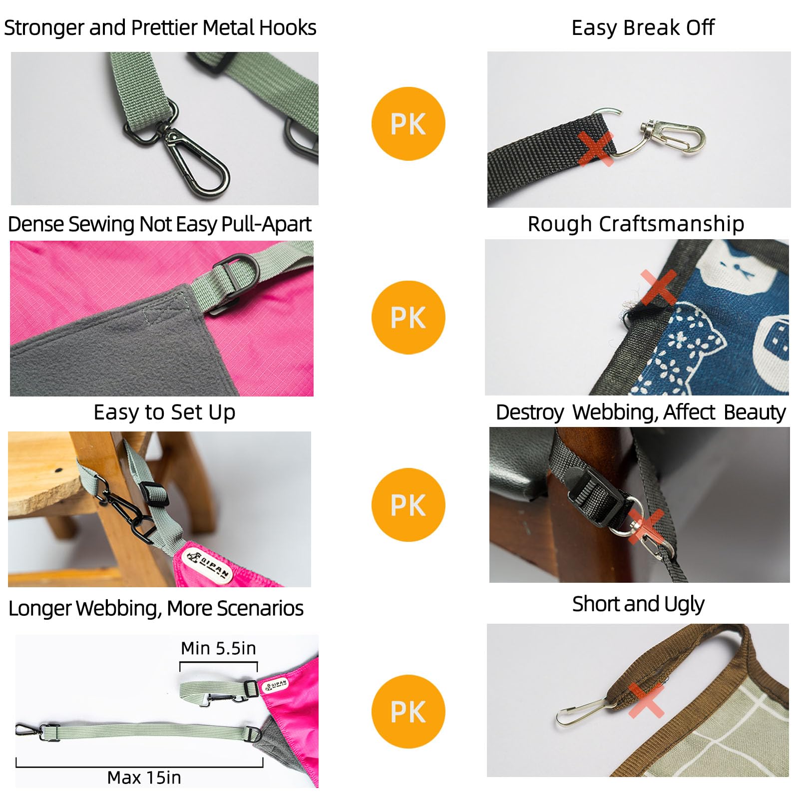 QIPAN Katzenhängematte Groß Blau - Waschbares Outdoor Kissen Für Katzen & Kleintiere