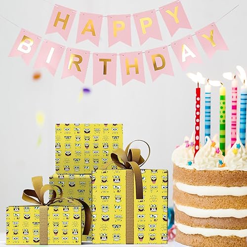 Miniatura 5 de EYQQM Paquete de 5 esponjas de papel de estraza de 20 x 30 pulgadas, papel de estraza de esponja duradera, paquete para cumpleaños de niños,