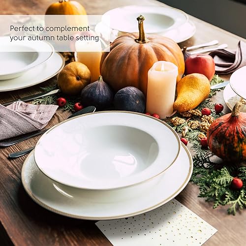 Miniatura 9 de Elegantes servilletas blancas y doradas para fiestas, servilletas doradas de 6.5 x 6.5 pulgadas, 50 servilletas de papel blanco y dorado,