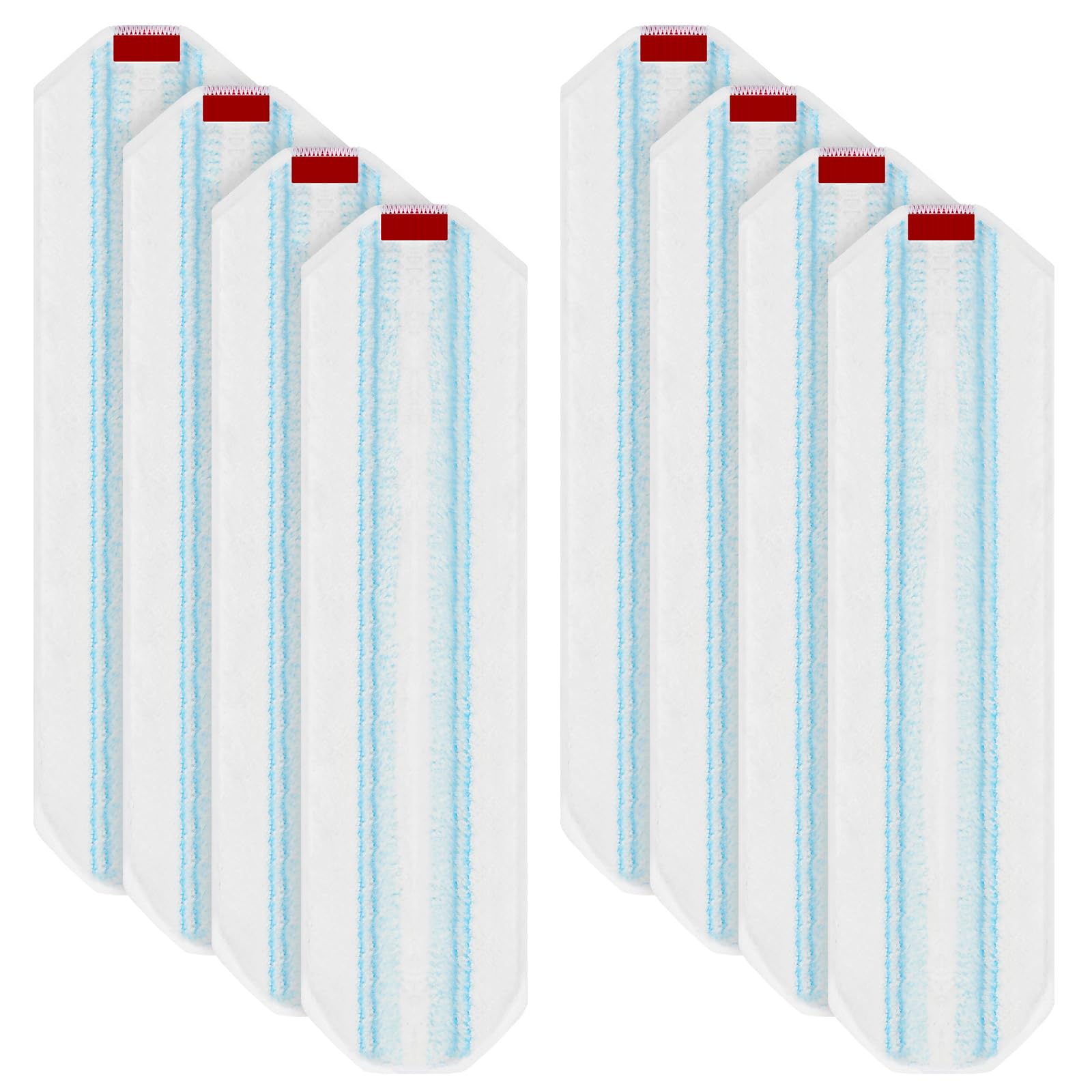 Lot de 8 serpillères de rechange pour balai Vileda H2PrO en microfibre - Pour balai plat O-Cedar H2prO - Super pouvoir de nettoyage - Lavable en machine et réutilisable
