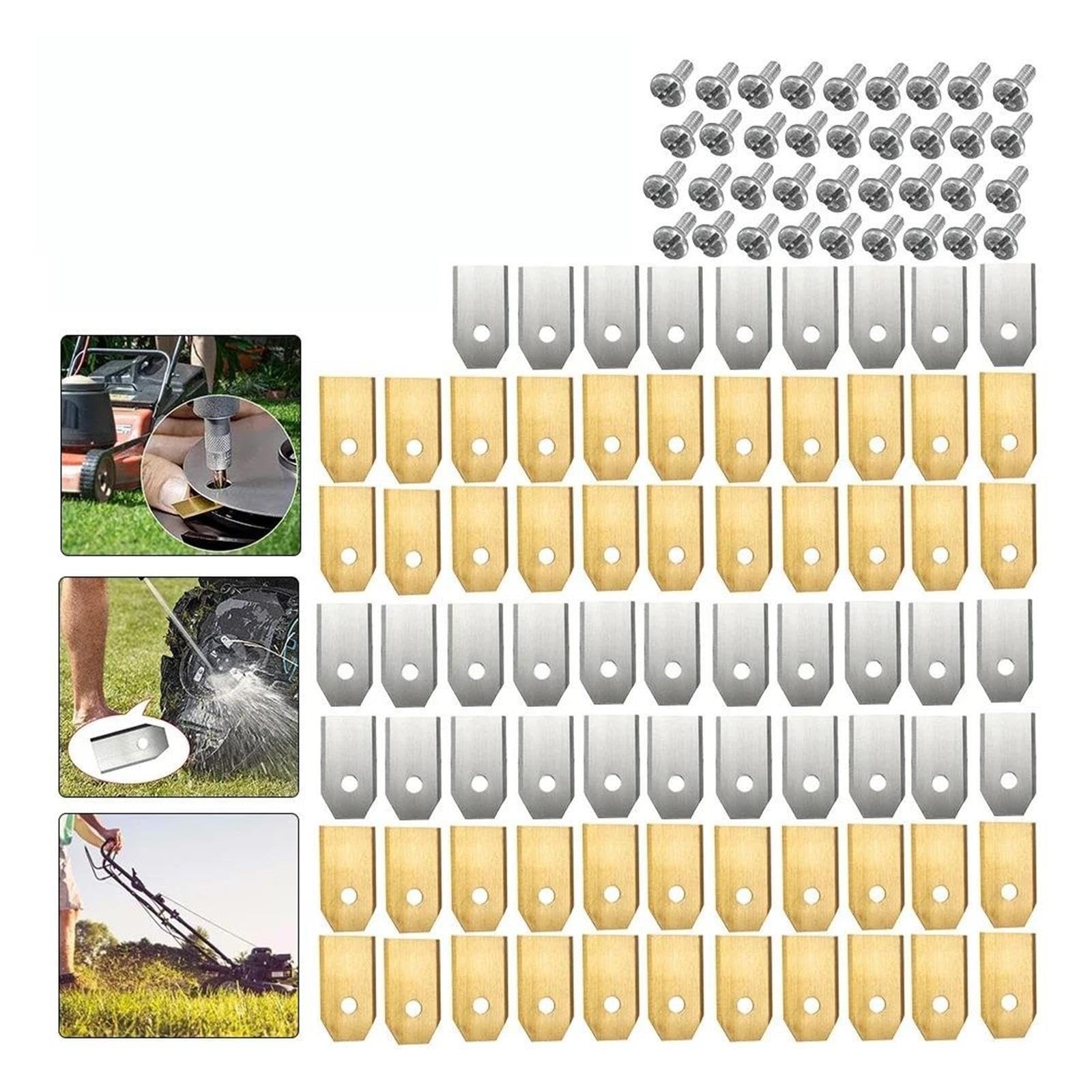 Cuchillas De Corte De Césped De Acero Inoxidable Con Tornillo, Compatibles Con Husqvarna, Automower, Compatible Con Gardena, Reparación De Cortacésped Robótico(90 PCS Silver)