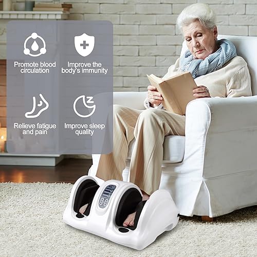 Miniatura 7 de ARLIME Máquina masajeadora de pies con control remoto, 4 modos Shiatsu masajeador de pies para aliviar el dolor, circulación sanguínea, masajeador