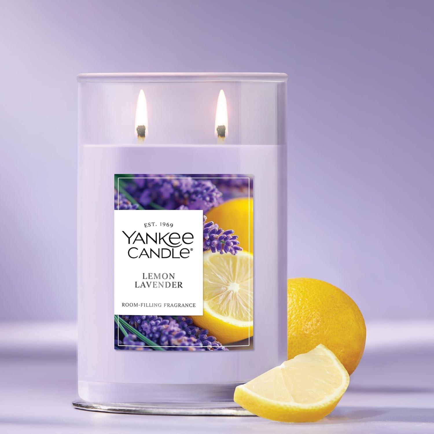 Yankee Candle, Lemon Lavender Scented Candle, 20oz Classic 2-Wick Tumbler with up to 80 Hour Burn Time