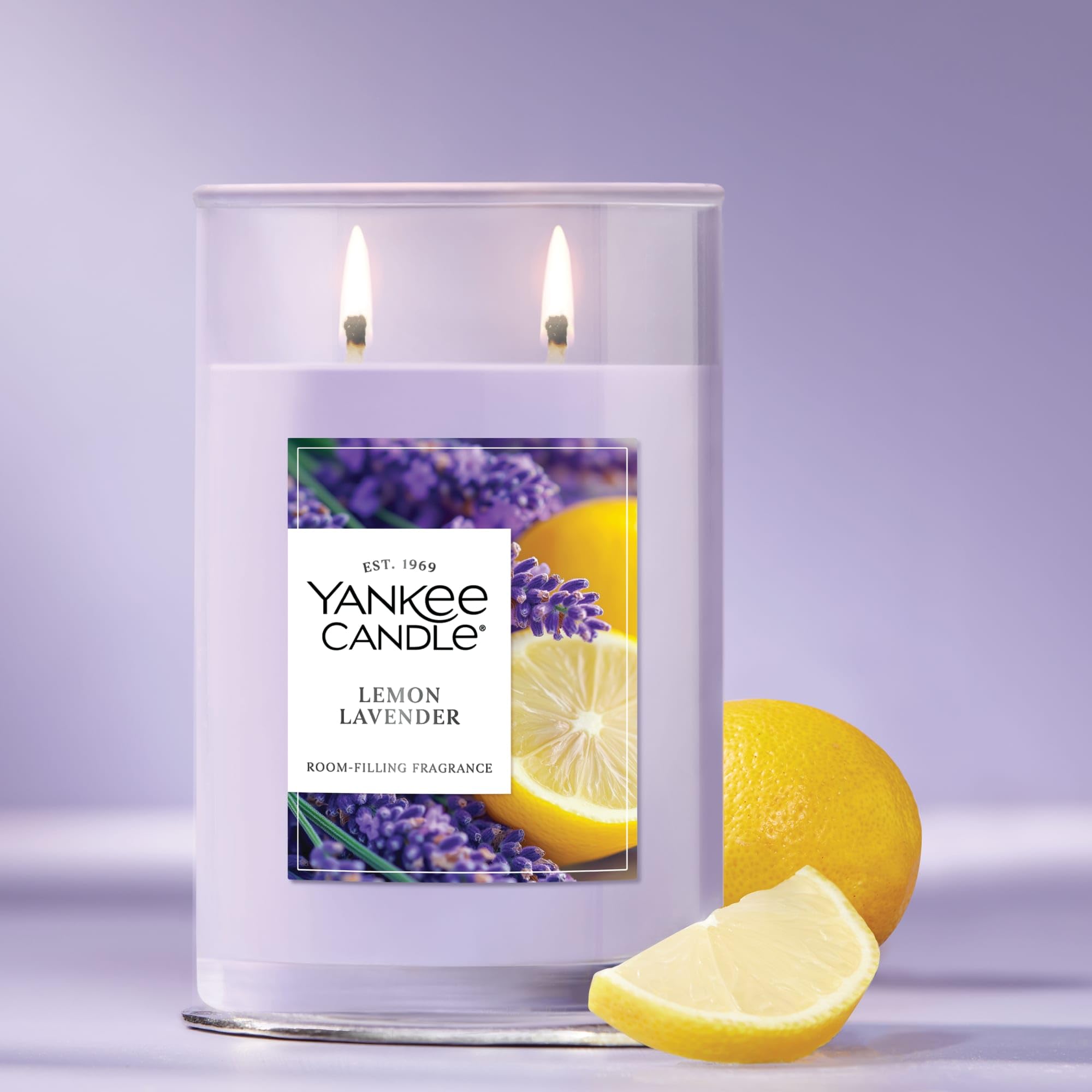 Yankee Candle Duftkerze im Glas, Zitronen-Lavendel, groß