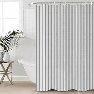 Black Striped Shower Curtain Set - Long 72