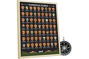 US National Parks Scratch-Off Poster - Track Your Travel Adventures with National...