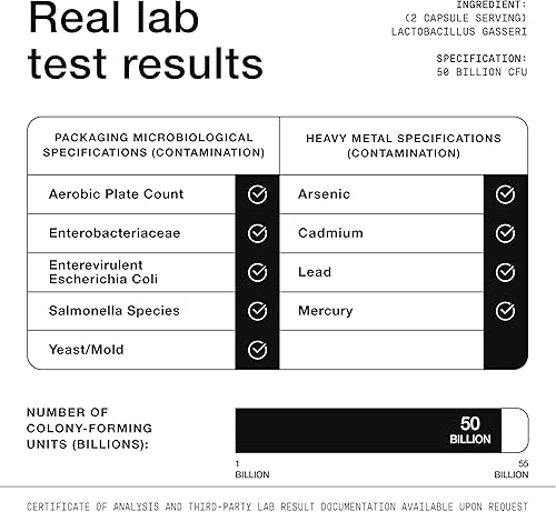 Miniatura 6 de Lactobacillus Gasseri - Ultra alta resistencia 50 mil millones de UFC - Cápsulas de liberación retardada - Fabricado con fibra prebiótica de inulina