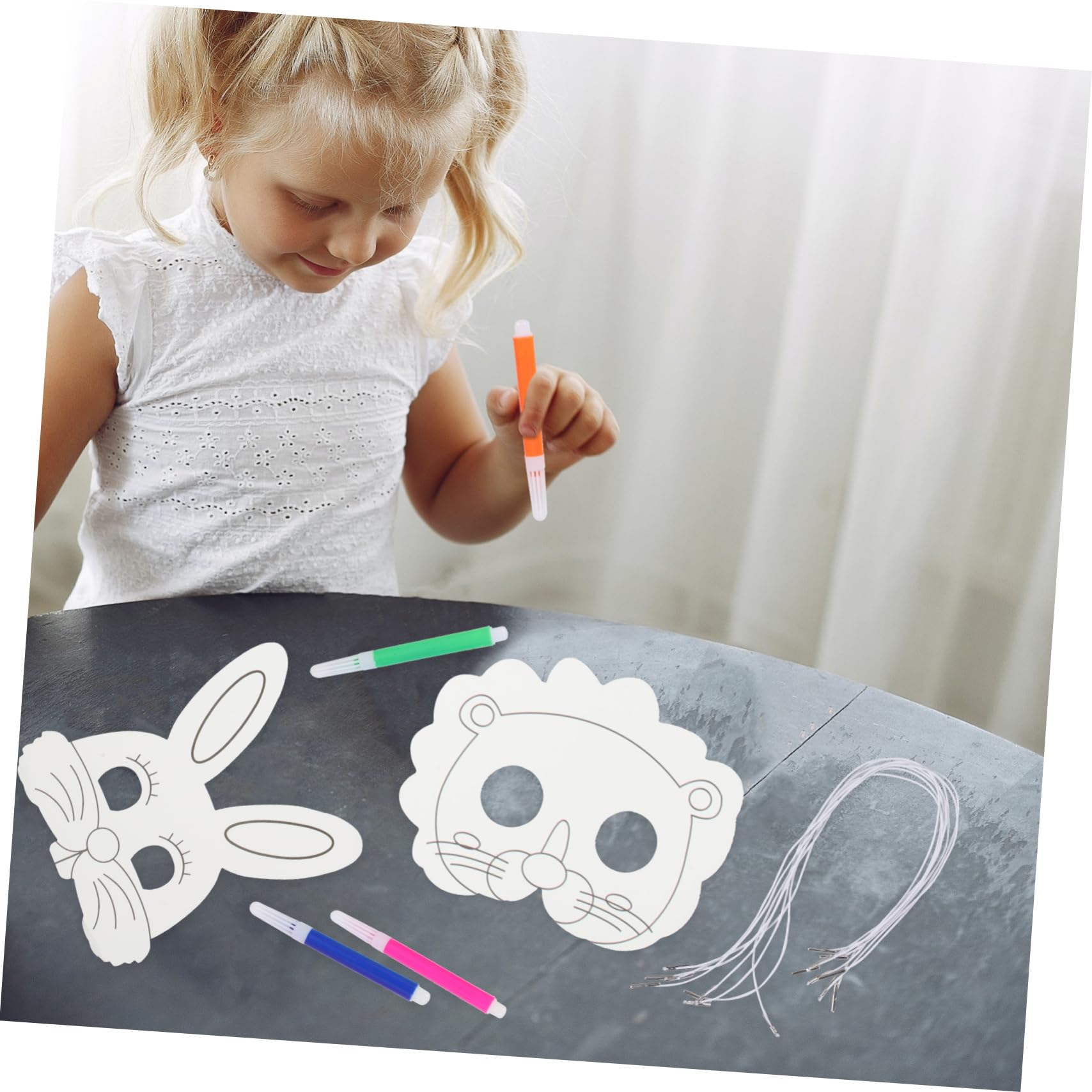 ibasenice 4sets Maschere Animali Per Maschere Vuote Per Pittura e Mascherine Decorate Per Feste Di Compleanno e Halloween Attività Creativa e Gioco Di Ruolo