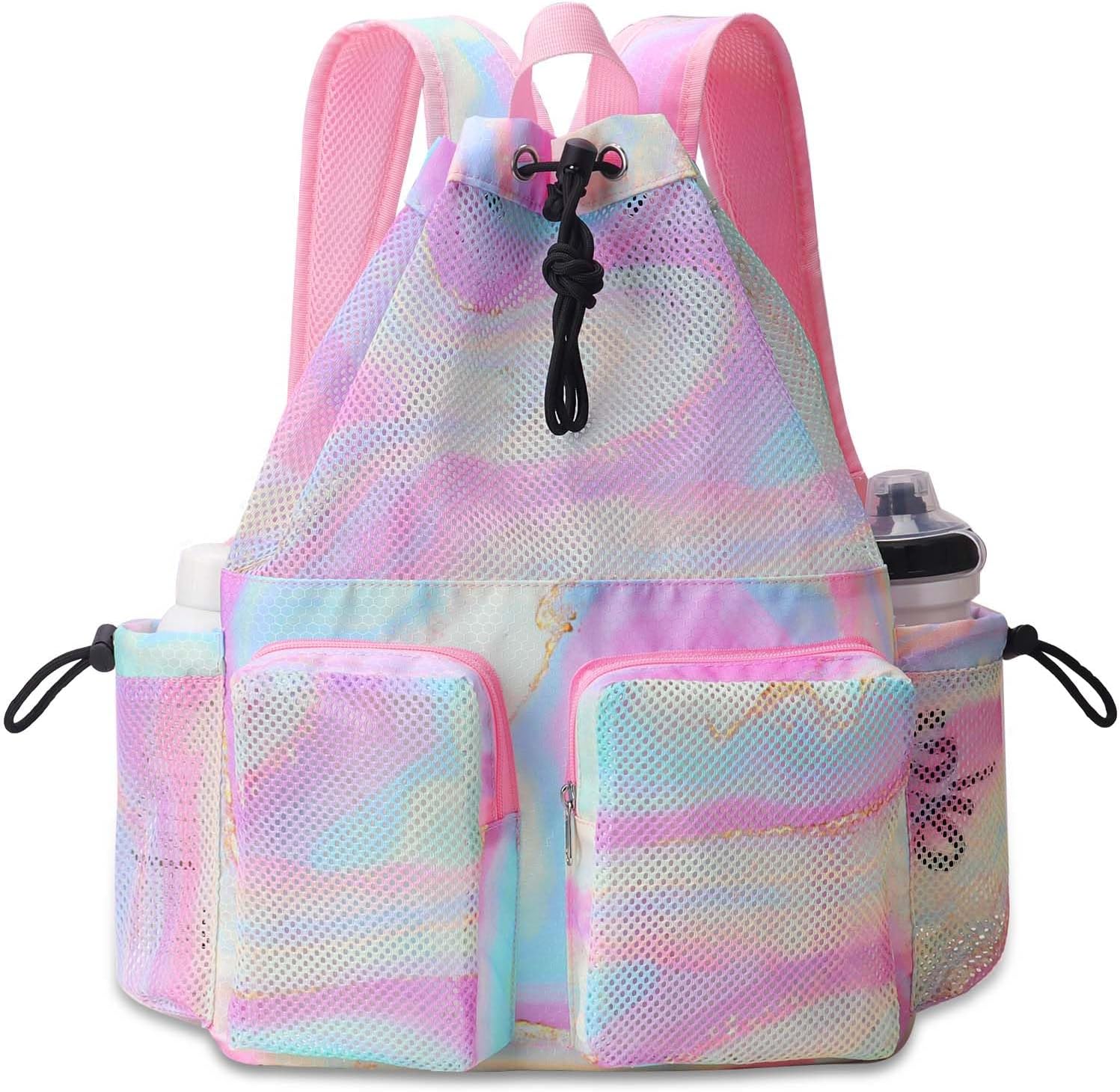 Mesh Swim Bags for Swimmers - Drawstring Backpack for Women Men Swim Team Gear Swimming Beach Gym Bag Sports Pool