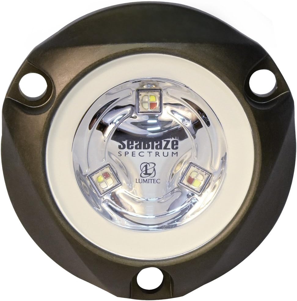 Lumitec 101436 SeaBlazeX Mini Spectrum LED Underwater Boat Light, Surface Mount, RGBW Full-Color Output : Sports & Outdoors