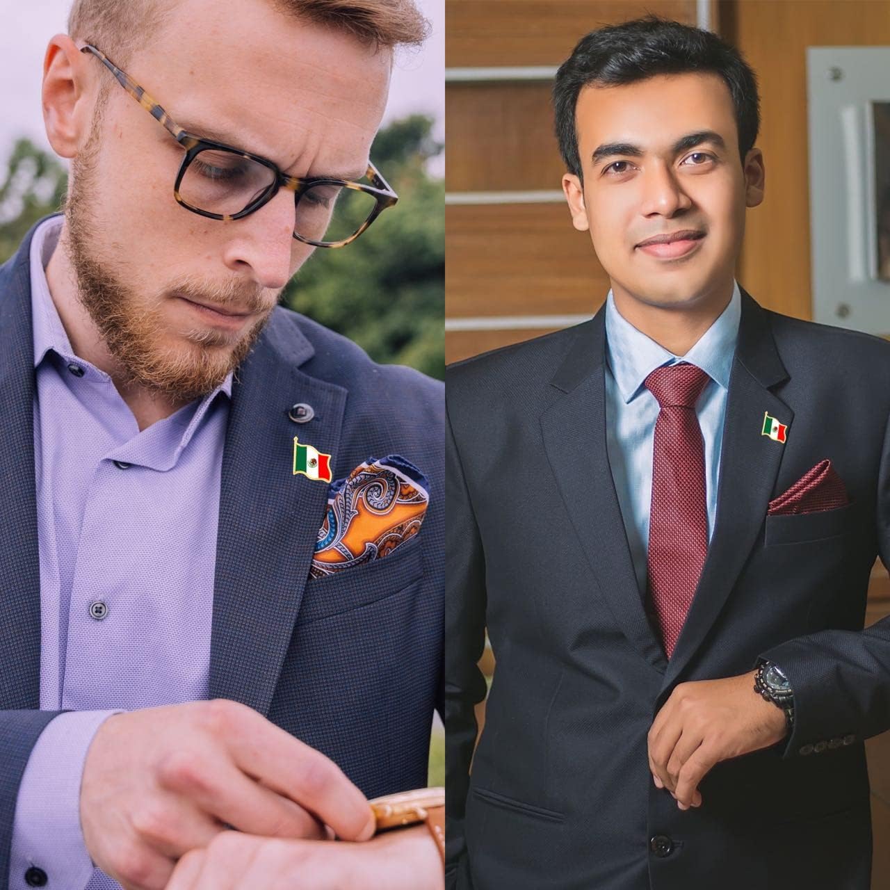 25/50/100PCS Small Mexico Flag lapel pin Mexican flag pins for suit Jacket Clothes Backpack Hat badge bulk - Image 6