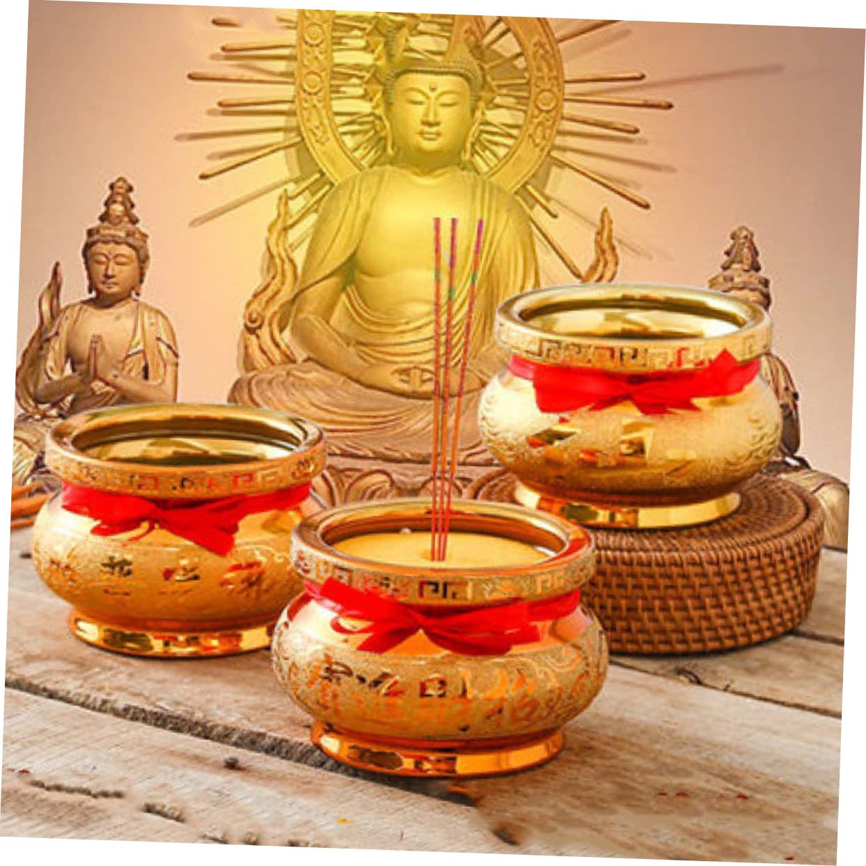 TOPBATHY Buddhistisches Keramik Räuchergefäß mit Opferbecken Dekoration für Zuhause und Shop