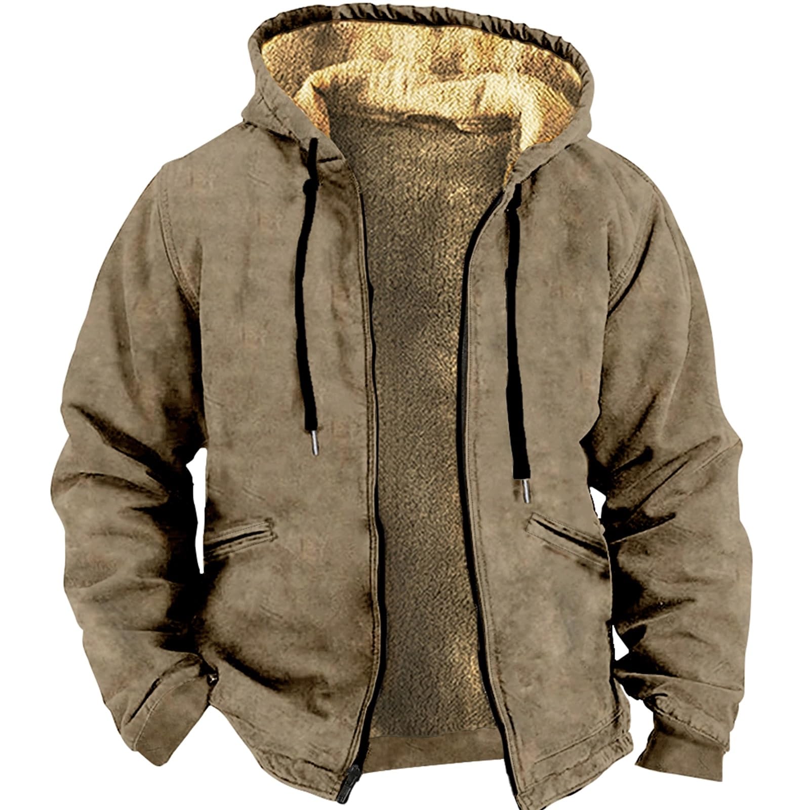 Suave forro polar Sherpa en chaqueta masculina de algodón de textura premium 5