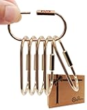 Migrdots Brass Gold Carabiner Clip for Keys - Loose Leaf Binder Rings, Screw Lock Keychain and Carabiner Clip with Lock for Backpacks, Luggage Tags, Pet Collar Clips and Outdoor Accessories, 6 Packs