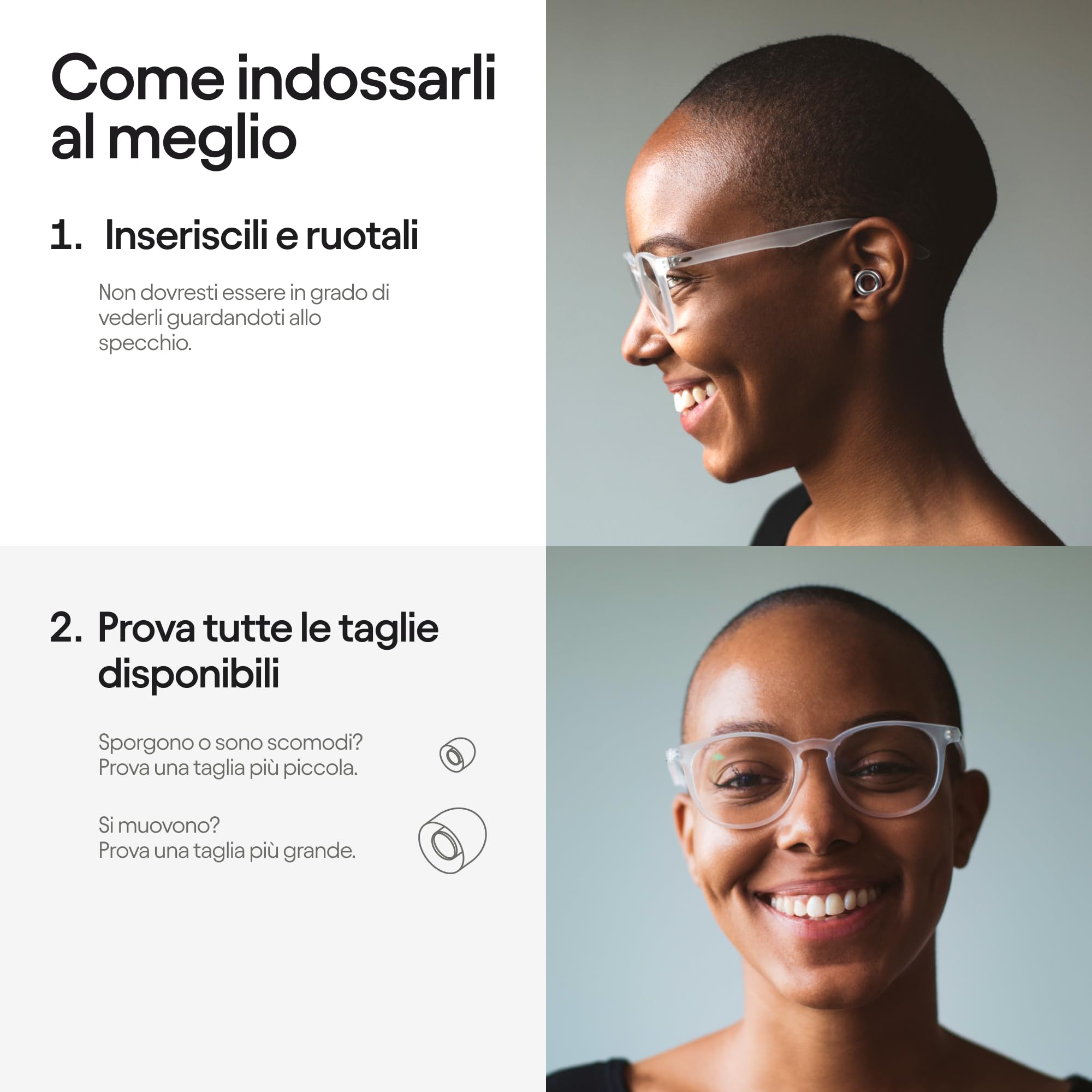Loop Experience Tappi antirumore per concerti - Dispositivi di protezione dell’udito per la riduzione del rumore, viaggi in moto, lavoro e iperacusia – 8 inserti auricolari – SNR 18dB