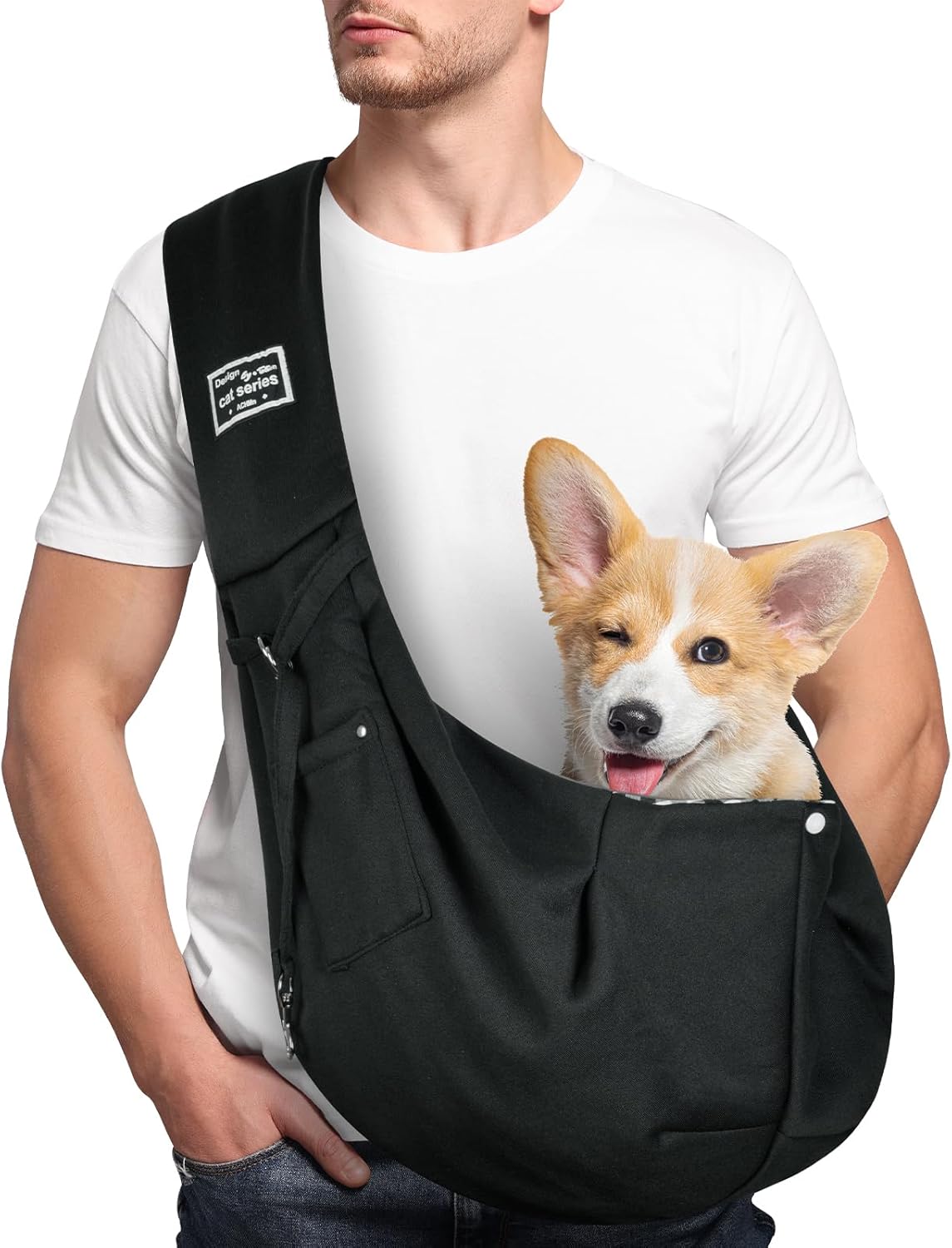 Borsa da Viaggio per Cani, Trasportino per cani, Reversibile Borsa a Tracolla Porta Animali Domestici, per Cane/Gatto Fino a 7.5 KG, per Viaggio, Ciclismo, Passeggiata