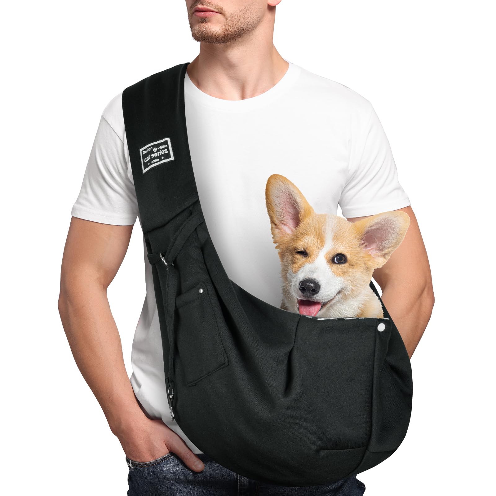Adiwo Borsa da Viaggio per Cani, Trasportino per cani, Reversibile Borsa a Tracolla Porta Animali Domestici, per Cane/Gatto Fino a 7.5 KG, per Viaggio, Ciclismo, Passeggiata