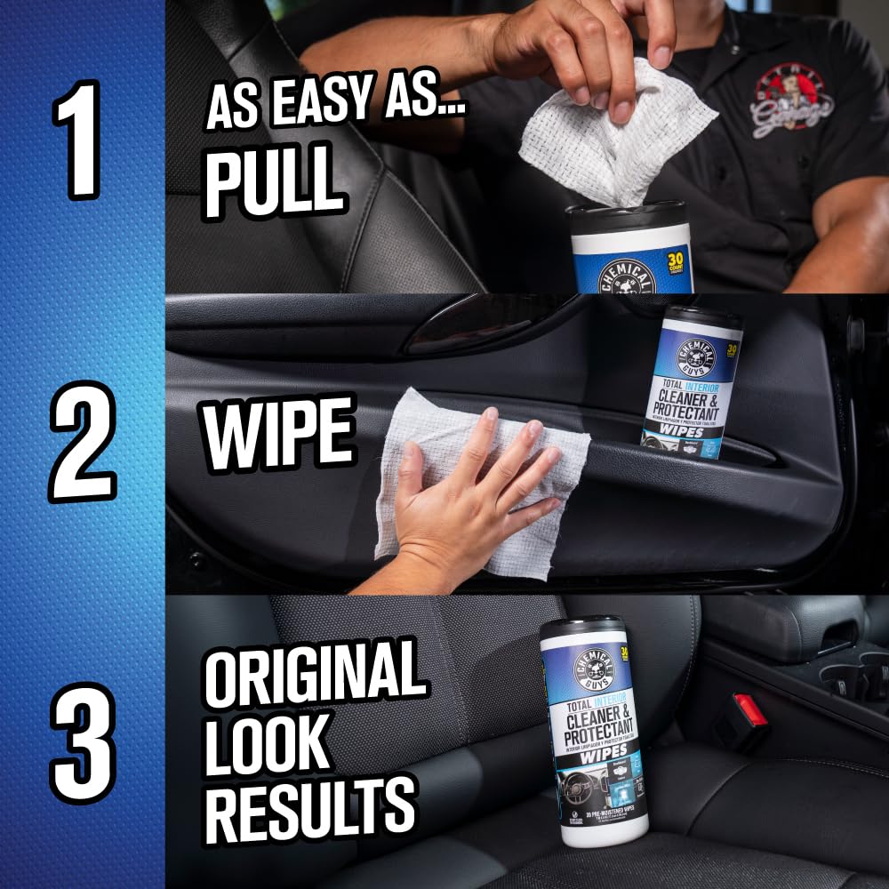 Chemical Guys Canister Wipes - VRP Total Car Interior Cleaner Protectant Great for Cars Trucks SUVs RVs More — view 4