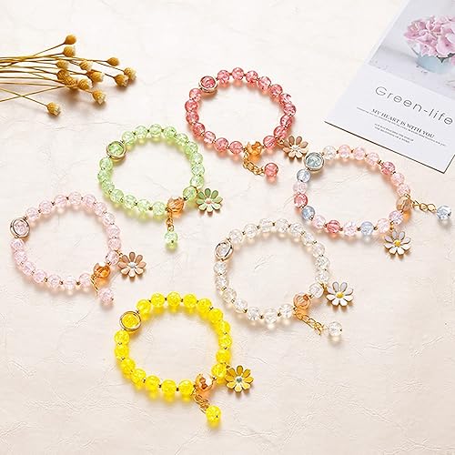 Miniatura 6 de LadayPoa 100 cuentas de cristal coloridas de 0.472 pulgadas para hacer joyas, cuentas redondas de acrílico de burbujas para hacer pulseras,