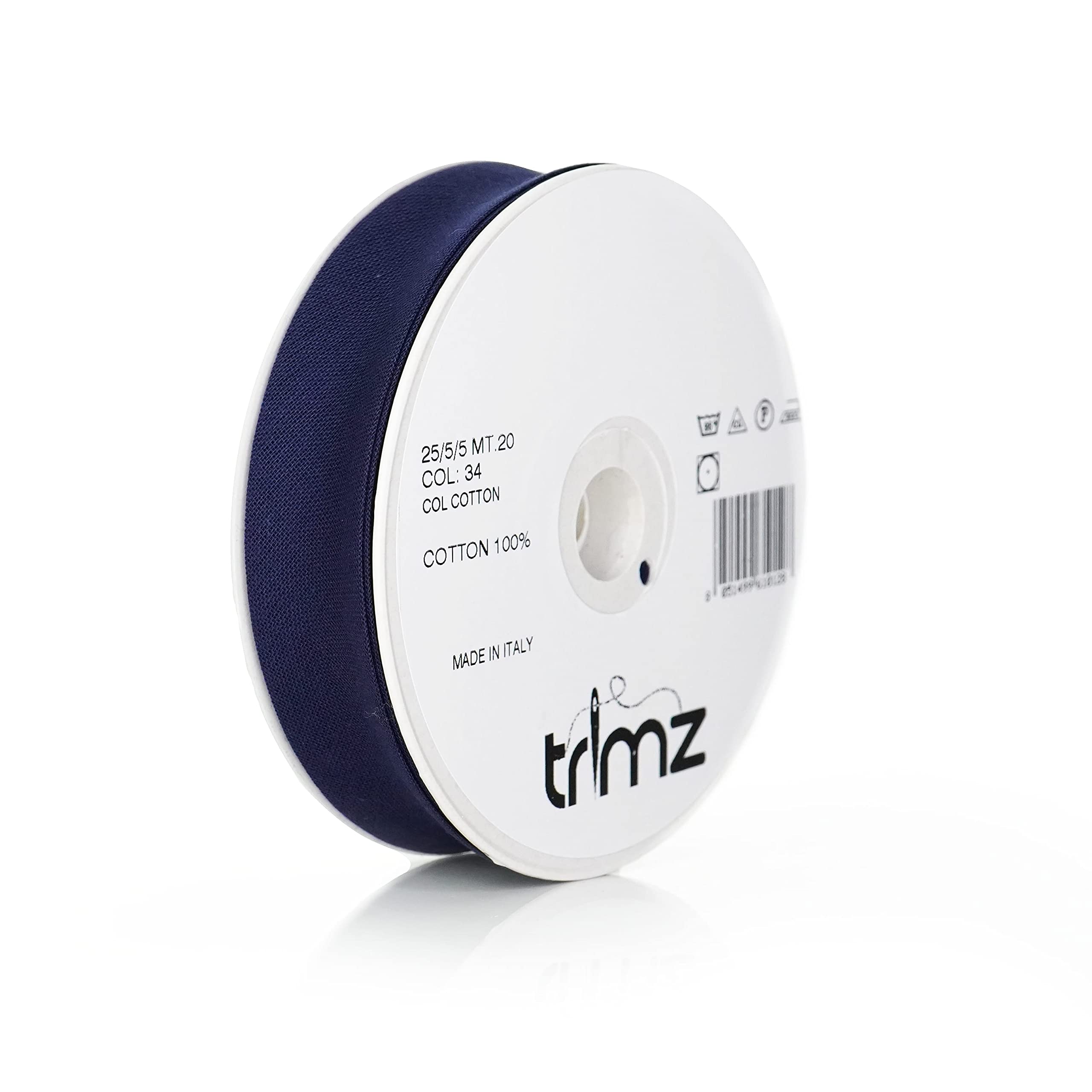 Nastro Sbieco di Cotone per Bordare - Vari Colori Disponibili - Raffinate Rifiniture per Tessuti - 5 Metri, Blu Scuro