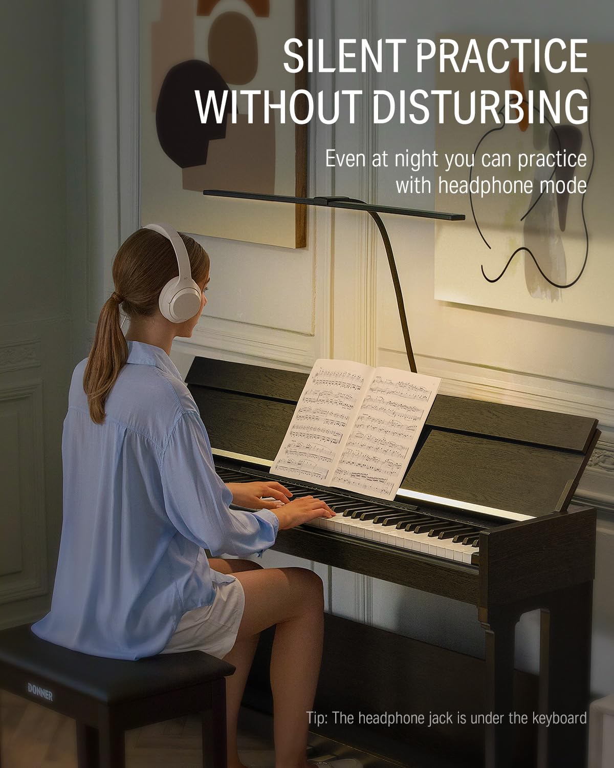 Donner DDP-90 Digital Piano, 88 Key Weighted Piano Keyboard for Beginner/Professional W/Three Pedals, Supports U-disk Music Playing, PC/Tablet/Cell Phone Connecting, Audio In/Output