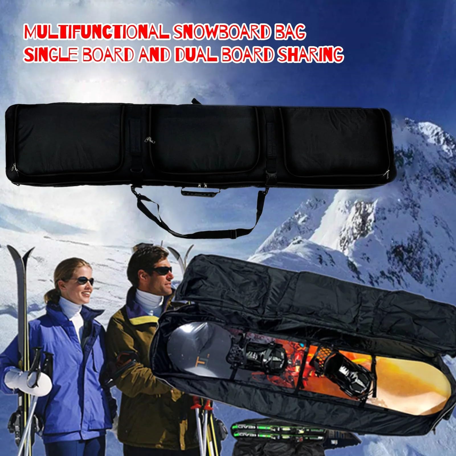Bolsa para Botas de esquí Bolsa de Snowboard Bolsa de monopatín Impermeable Mochila de esquí al Aire Libre Bolso de Almacenamiento de Suministros de esquí Bolsa de Viaje para esquís
