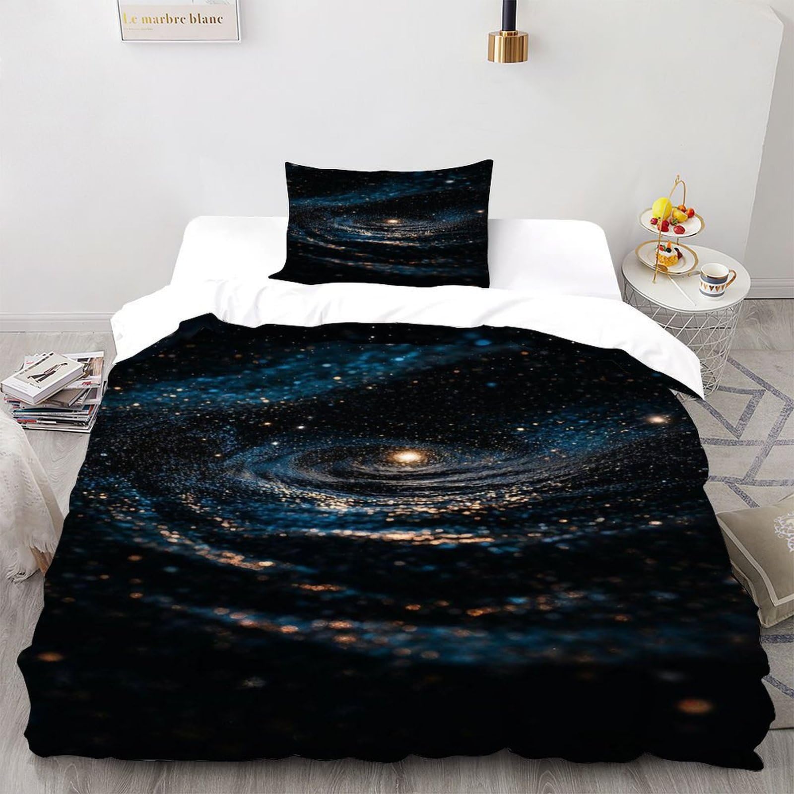 Parure de lit microfibre adulte de qualité supérieure Vortex Galaxy motif haute définition
