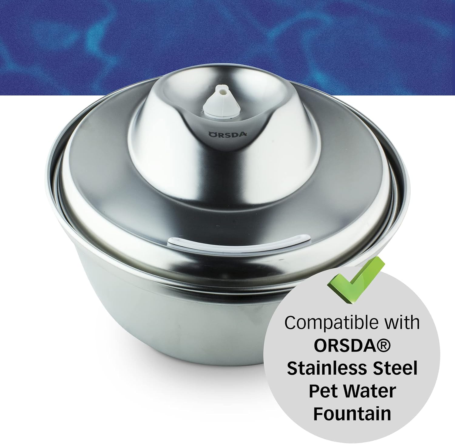 PET STANDARD Replacement Water Filter & 6 Pack Replacement Pre-Filter Sponges Compatible With ORSDA® 67oz/2L Stainless Steel Pet Water Fountains, Pack of 12