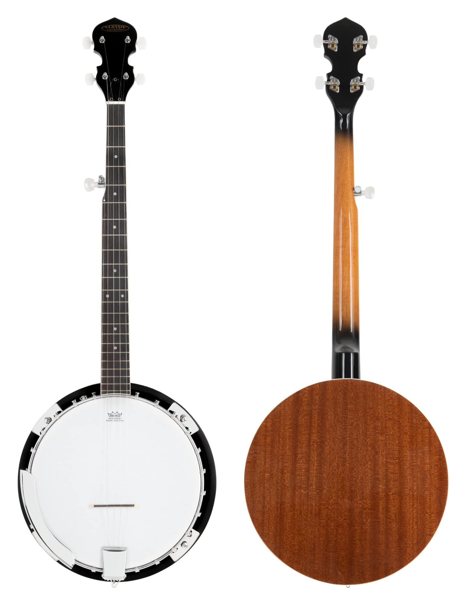 Classic Cantabile BB-5 Banjo 5 Cordes - Banjo 5 cordes avec résonateur - caisse 11" et résonateur en tilleul - touche : Blackwood - diapason 26", 22 frettes - finition brillante