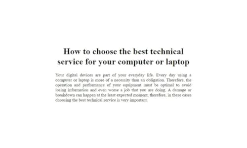 How to choose the best technical service for your computer or laptop