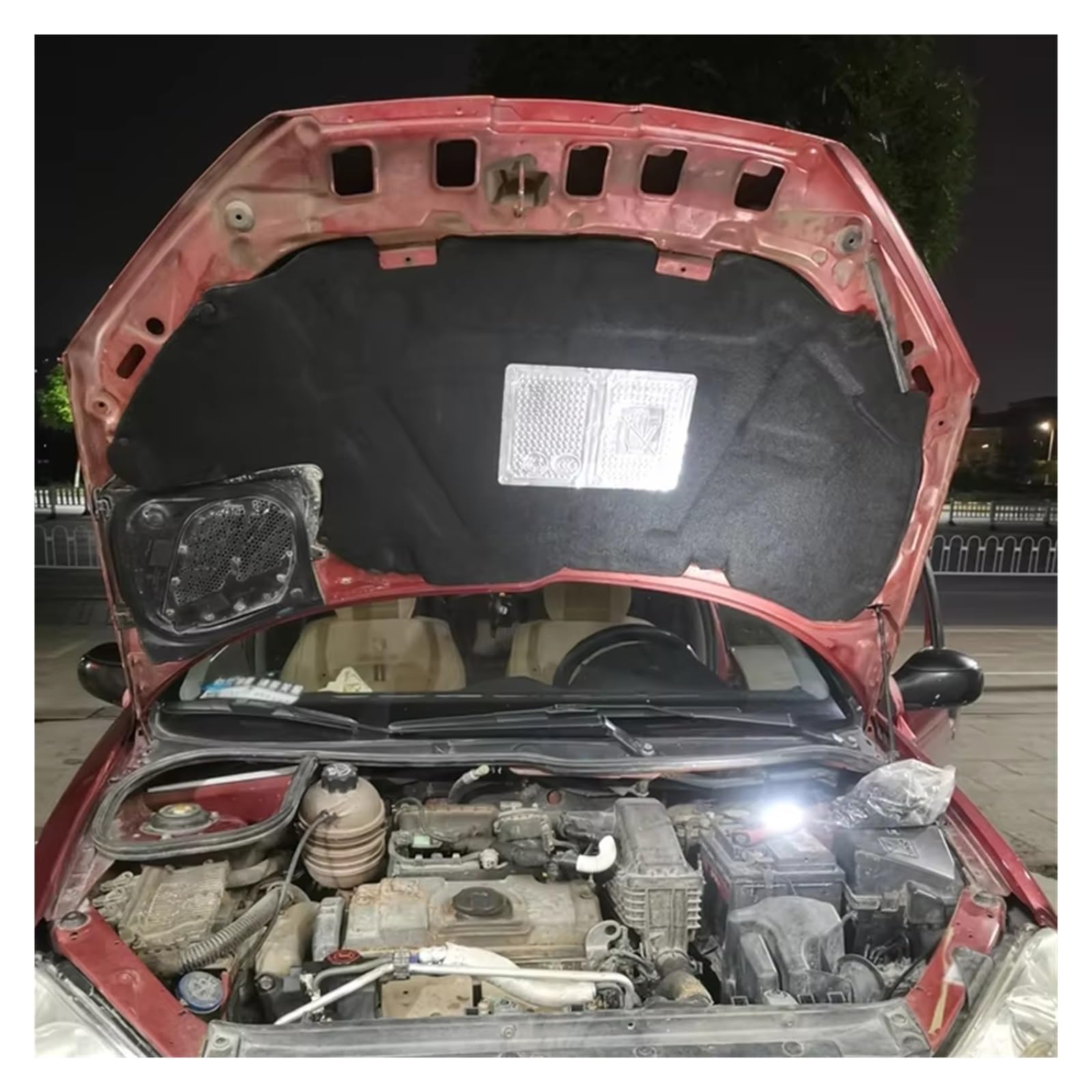 Per Peugeot 206 2006-2013 Insonorizzate Ignifuga Schiuma Zerbino Deadener Copertura Cofano Anteriore Calore Isolamento Acustico Tampone Cotone Insonorizzazione vano motore