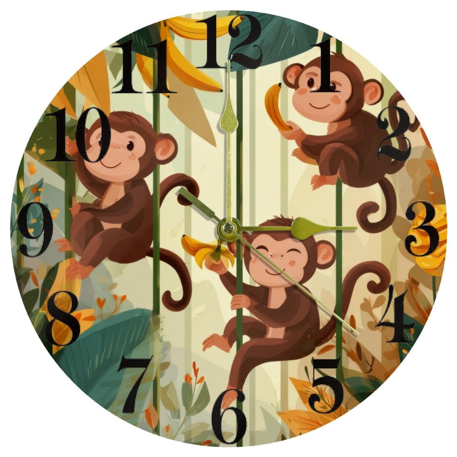 Horloge murale ronde silencieuse au design épuré pour intérieur moderne