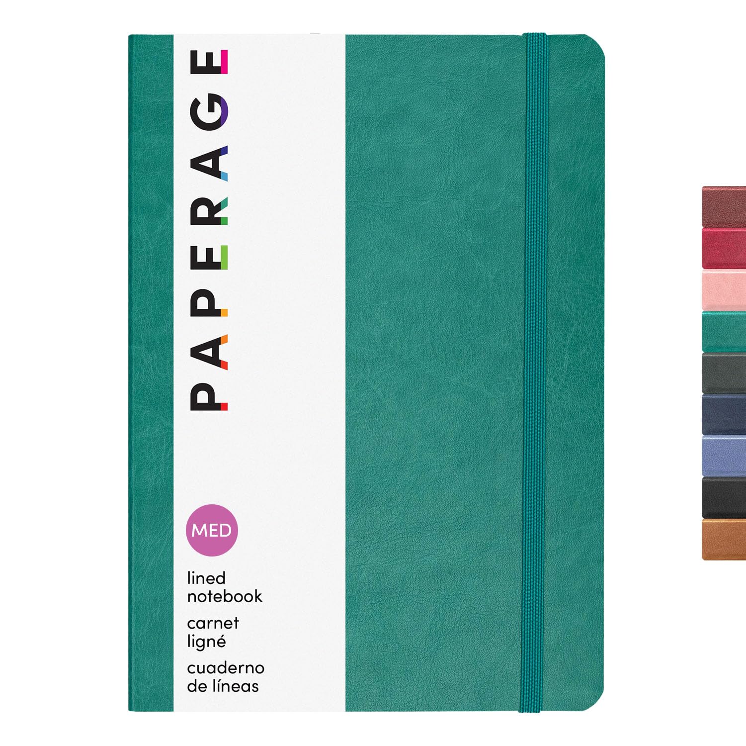 PAPERAGE Softcover Lined Journal Notebook (Teal), 160 Pages, Medium College Ruled Notebook, 5.6 inches x 7.9 inches - 100 GSM Thick Premium Paper, Soft Vegan Leather Journal for Home, Work & School