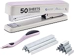 Bostitch Titan Heavy Duty Metal Stapler, 50 Sheet Capacity with 1250 Staples and Ergonomic Staple Remover, Jam Free Stapling, Full Strip Stapler for Desk, Office and Classroom, Black