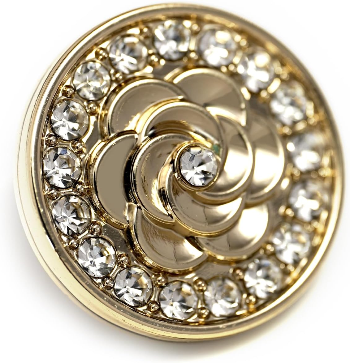 20 pcs Golden Metal Stamping Camellia Sewing Shank Coat Buttons -22mm -8/9"