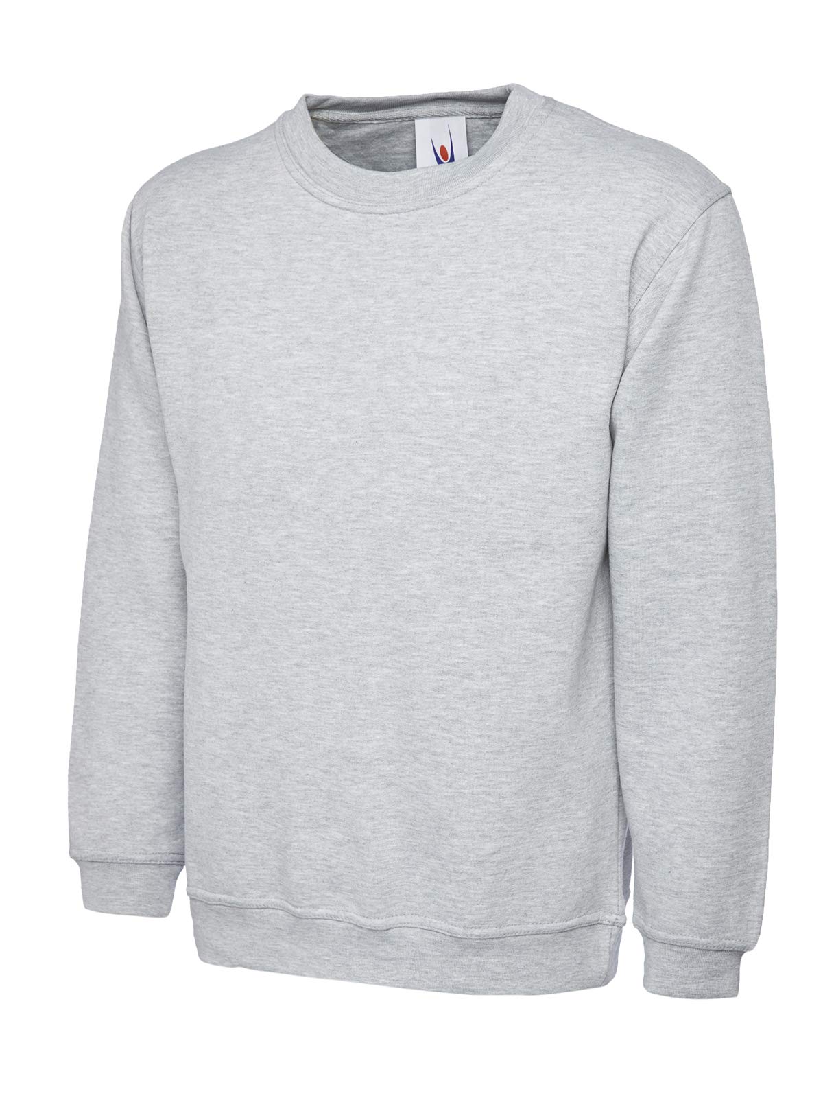 Mad Ink Plain Classic Crewneck Sweatshirt Jumper Top (XS, Heather)