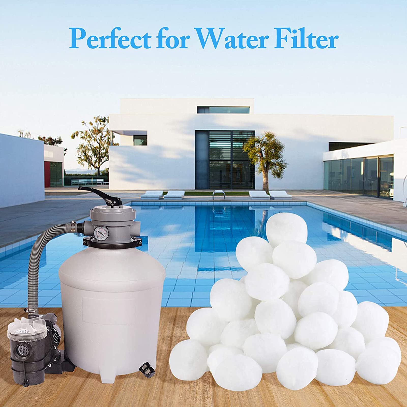 GJXJY Sfera Filtrante per Piscina, Filtro Balls Sfere per Filtrazione a Sabbia per Piscine può Essere Riutilizzato Sabbia Filtrante, per Piscina Acquario Vasca Pesci