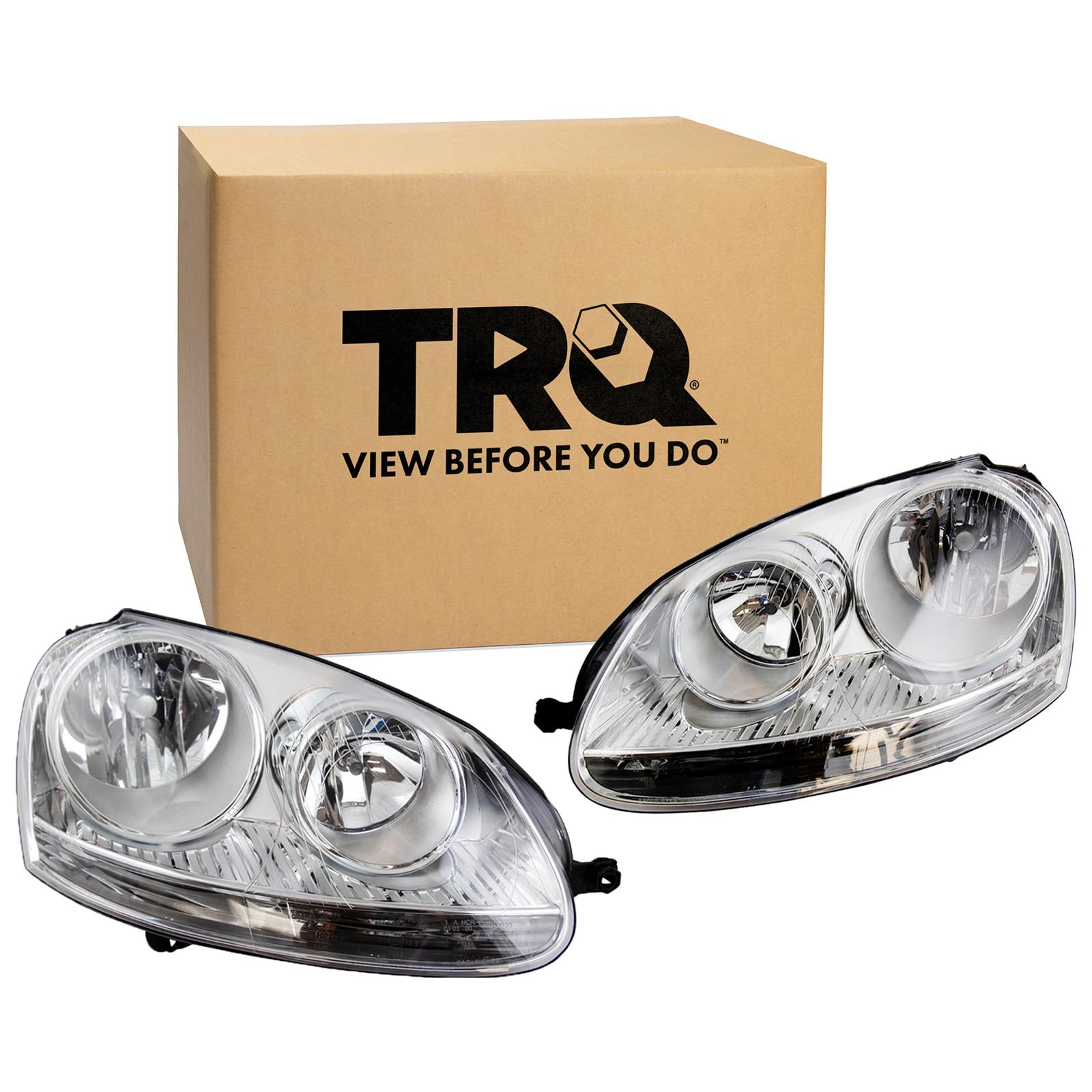 TRQ 2 Piece Headlight Assembly Set Driver &amp; Passenger Side