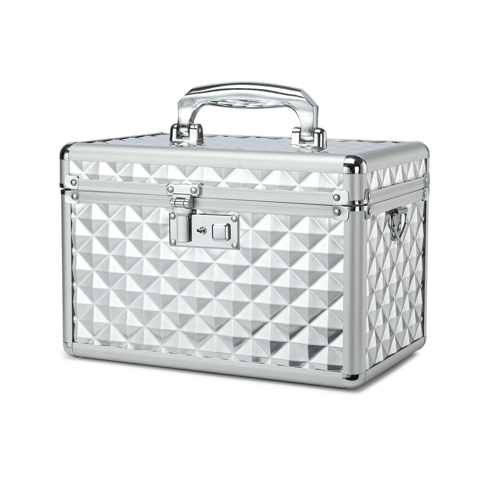 Hewei Works Silver Medication Lockbox With Key, Lockable Medicine Storage Box, Security Lock Box, Medical Organizer, Multipurpose Lockbox For Home And Outdoor (, Medium)