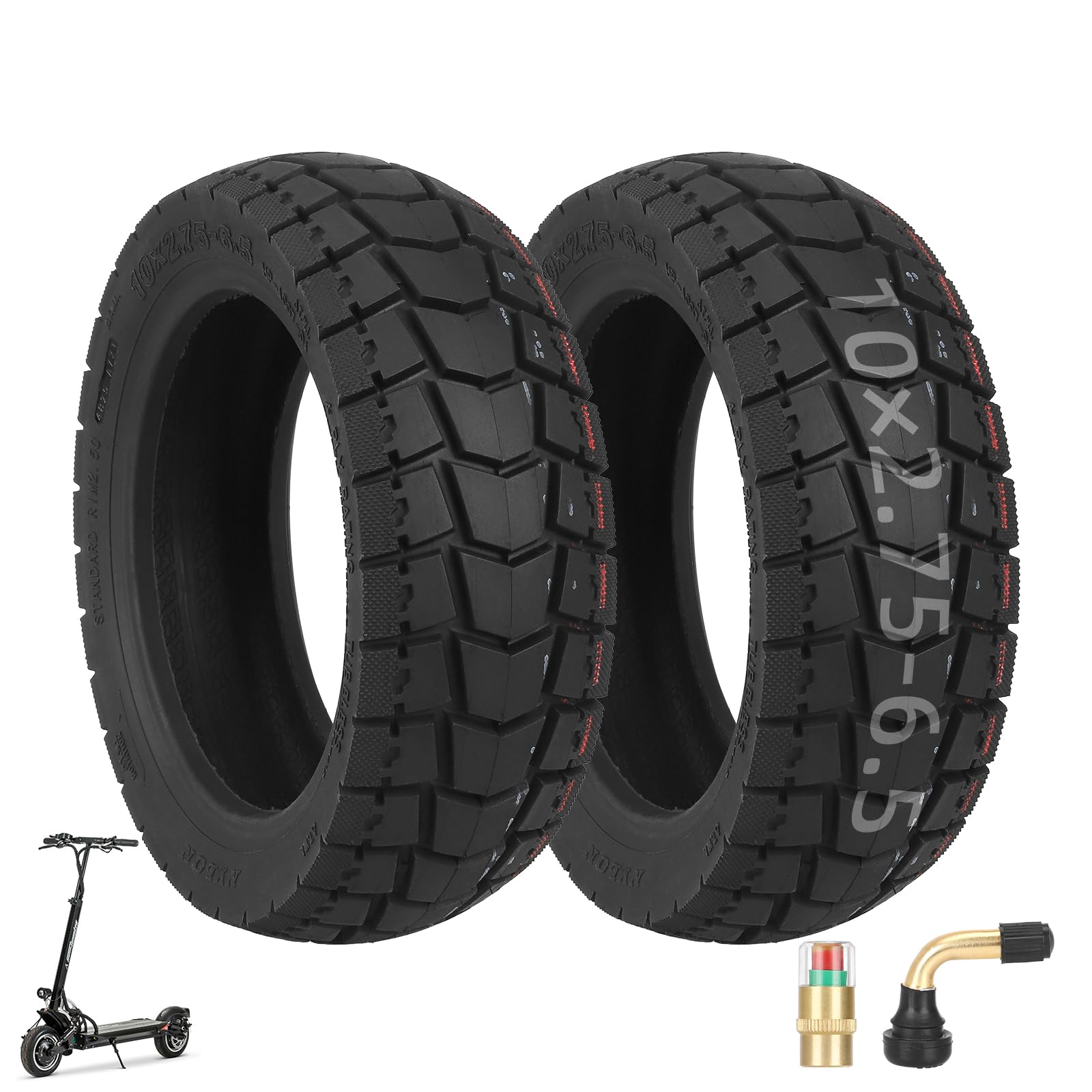 Ulip 10x2,75-6,5 Pneumatico senza camera d'aria per E-Scooter da 10 pollici per Kukirin G2 G3 G2 Ultra M4 Max A1 Speedway 5 Dualtron 3 Scooter Elettrico, pneumatico da fuoristrada, ricambi, 2 pezzi