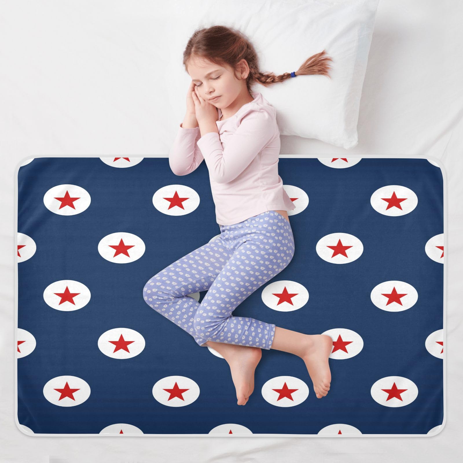 susiyo Modern Festive Geometric Star Bed Pads for Incontinence Mattress Protector Anti-Slip Waterproof Pads (56