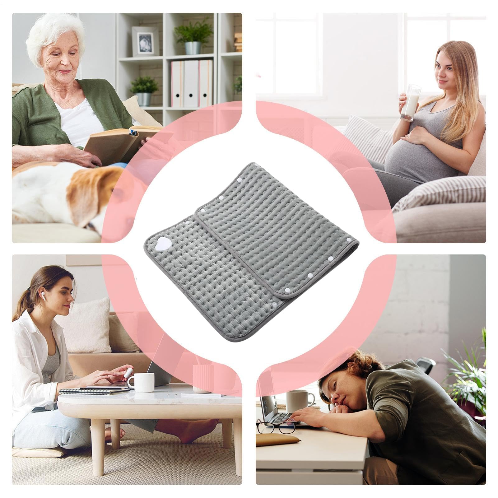 Cojín Calor Para Espalda - 61x30 Cm Menstrual Dolor Mat, del Dolor Lavable Para Hombro Cuello Rodilla Pie Menstruación Mujeres Hombres Padres Ancianos