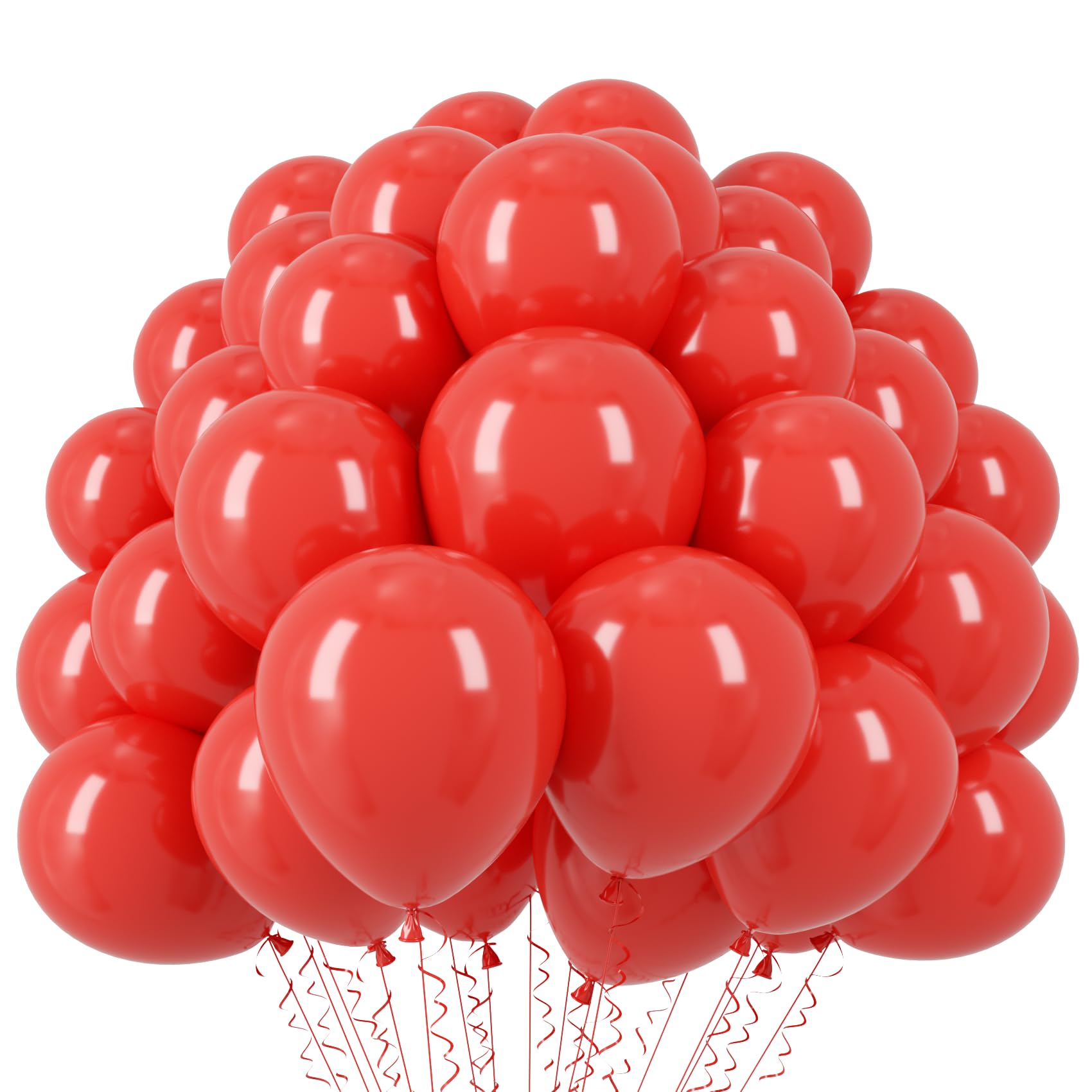 Voircoloria 110pcs Red Latex Party Balloons, 12inch
