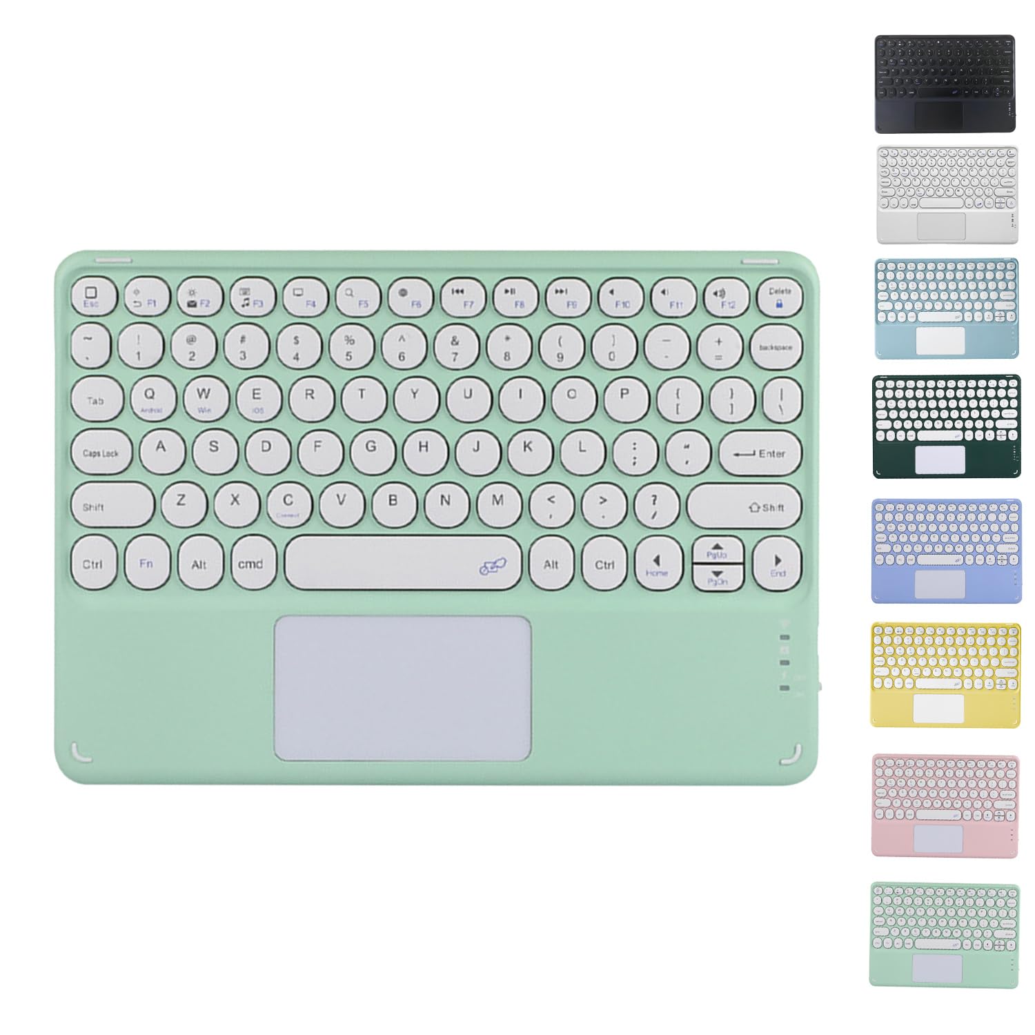 Wireless Bluetooth Rechargeable Keyboard, With Touchpad, Universal Portable Keyboard, Suitable for iOS Android Windows iPad iPhone, Tablets, Smartphones, PC, MacBooks (Green)