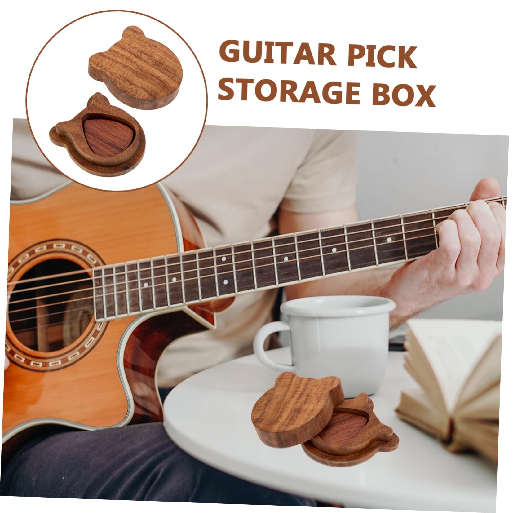 HEMOTON 5sätze Multifunktionale Holzgitarre Plektrum Aufbewahrung Mit Plektren Robuste Und Praktische Gitarrenaccessoires Für Musikliebhaber Für Akustik Gitarre