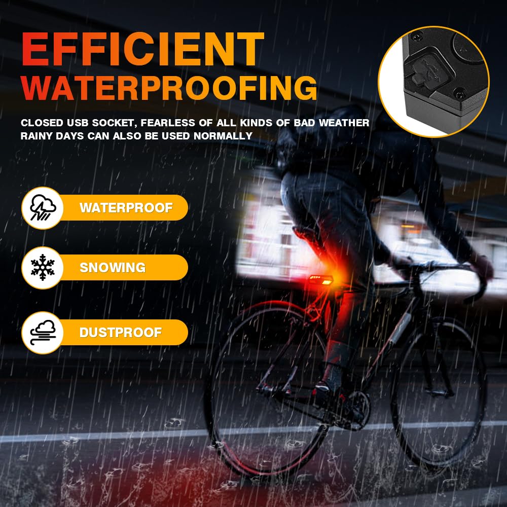 Clignotant Arrière Vélo Sidaqi – Avec Effets Sonores, Rechargeable USB, étanche, 6 Modes, Télécommande Sans Fil, 80 Lumens